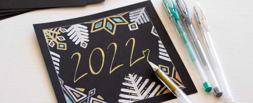 Make a card for the new year with the creative Signo rollerball pens