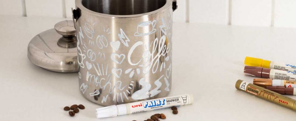 Personalise a metal box with Uni Paint markers