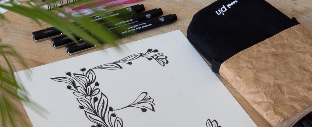 Floral lettering with Uni Pin