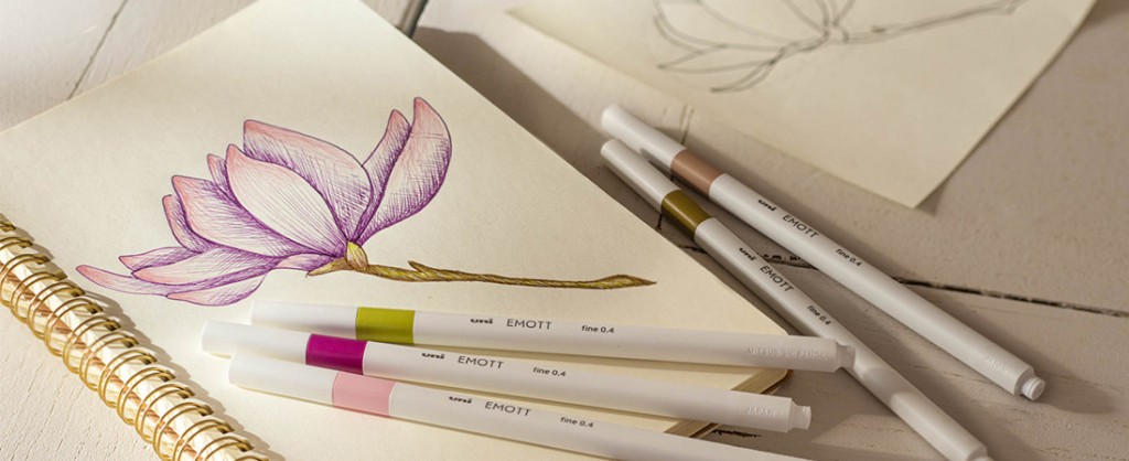 Learn to draw a magnolia flower using EMOTT felt tips