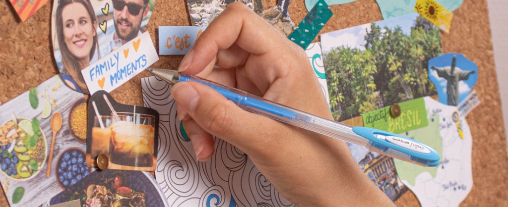 Create a “Vision board” with Signo roller balls