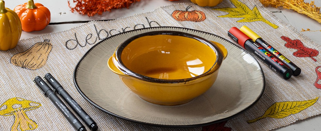 Customise your very own place mats in Autumn tones