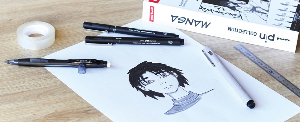 Create your own portrait with the Uni-Pin Manga Starter Kit!