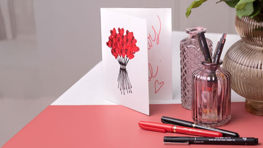 Make your very own Valentine’s Card using SIGN PEN felt tips
