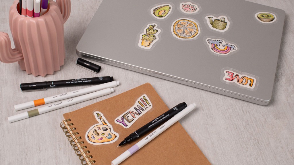 Create your very own stickers using the EMOTT and Uni-Pin felt tips