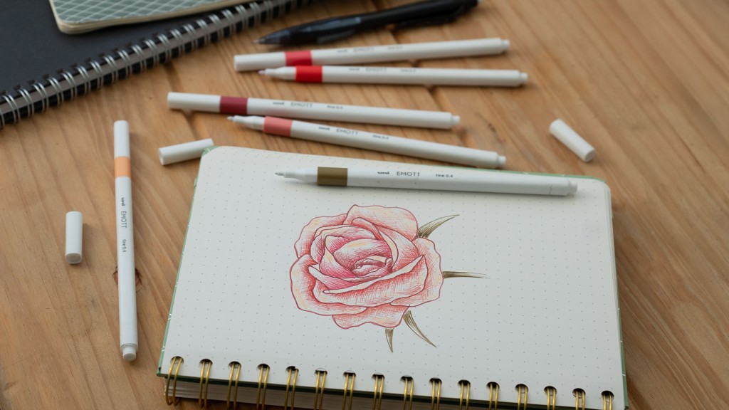 Draw a Rose with the SHALAKU S Mechanical Pencil and EMOTT felt pens