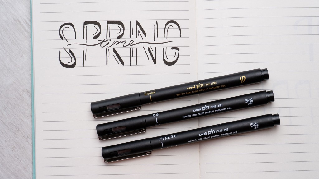 Create a Lettering drawing with Uni Pin felt-tip pens