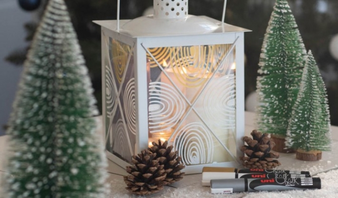 Christmas DIY: Decorate a lantern with Chalk markers