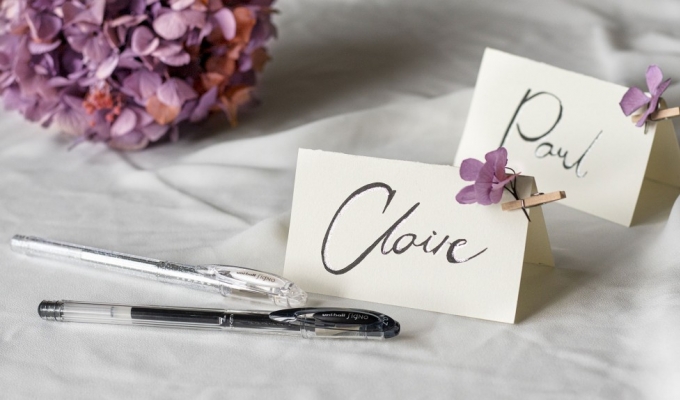 Create your very own place markers using Signo roller ball pens
