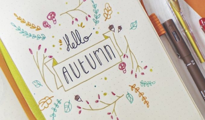 Bullet Journal: Tips for creating your Autumn themed Monthly cover!